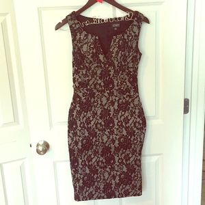 Adriana Papell ✨ -Grey & Black Lace Dress